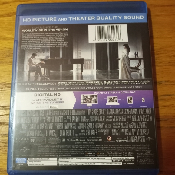 FIFTY SHADES OF GREY Unrated Edition on BLU-RAY + DVD + DIGITAL HD - Picture 2 of 2